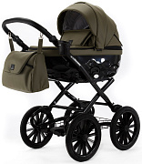 Детская коляска Adamex Chantal Retro Deluxe 2 в 1 C-SA21 (ХАКИ КОЖА)