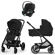 Коляска Cybex Balios S Lux BLK complete Aton B2 Volcano Black 3 в 1 Moon Black с дождевиками