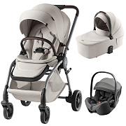 Коляска 3 в 1 Britax Roemer RIO LUX и автокресло Baby-Safe PRO Style Mineral Grey Soft Taupe