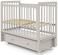 Детская кроватка Pituso Tiny продольный маятник, колеса,ящик Кашемир