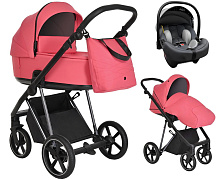 Детская коляска Roan Sol Luxury 3 в 1 с автокреслом Tutis Elo Lux EduSky Grey RSL/4048 Viva Magenta/Nikiel
