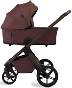 Детская коляска Peppy Monaco Plus 2 в 1 Burgundy (винный), рама коричневая