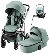 Коляска 4 в 1 Britax Roemer Smile 5Z и автокресло Baby-Safe PRO Style Harbor Blue + Vario Base 5Z Jade Green