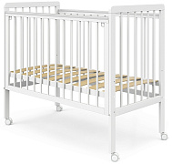 Детская кроватка Pituso Tiny лайт автостенка/колесо Белая аляска