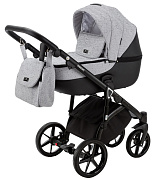 Детская коляска Adamex Bibione 2 в 1 BI-PS12A (СВ.СЕР.БЕРЕЗКА+ЧЕРН. КОЖА)