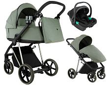 Детская коляска Roan Sol Vintage Luxury 2.0 3 в 1 с автокреслом Pituso Santiso Pro VIN 02/SG Sage Green/Sage/руч.Black