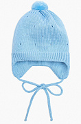 Шапочка вязаная AmaroBaby Pure Love Cutie с подкладом голубой 42