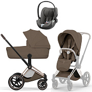 Коляска Cybex Priam V Rosegold Style Cloud T Mirage Grey 3 в 1 Coconut Brown