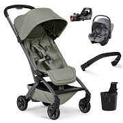 Прогулочная коляска Joolz Aer 2 SE и автокресло Baby-Safe Core Frost Grey и база Vario Base 5Z Sage green