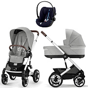 Коляска Cybex Talos S Lux SLV complete Cloud G Ocean Blue Plus 3 в 1 Stone Grey с дождевиками