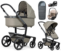 Детская коляска 4 в 1 Joolz Day 5 и автокресло Britax Roemer Baby-Safe Pro Style Teak и база Vario Base 5Z без адаптеров + конверт в подарок Sage green
