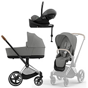 Коляска Cybex Priam IV Chrome Brown complete Cloud G Lava Grey Base G 3 в 1 Mirage Grey