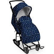 Детские санки-коляска Nika Наши Детки 3-1К НДТ3-1К/СЗ синий со звездочками