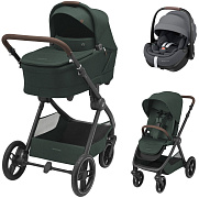 Коляска детская Maxi-Cosi Oxford Plus 3 в 1 с автокреслом Pebble 360 Pro Twillic Graphite 1978403110 Twillic Green/Зеленый