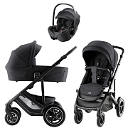 Коляска 3 в 1 Britax Roemer Smile 5Z Style и автокресло Baby-Safe Pro Classic Deep Black Carbon Black