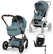 Коляска Cybex Balios S Lux Fold Cot TPE Cloud T Jeremy Scott Wings Base T 4 в 1 Stormy Blue с дождевиками