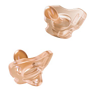 Соска-пустышка цельносиликоновая Roxy-Kids в стерилизаторе, 2 шт, 0-6 мес. RSS-005-2SC карамельная