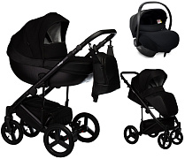 Детская коляска Indigo Tour Eco 3 в 1 с автокреслом Avionaut Cosmo Te07 черная кожа+черный