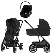 Коляска Cybex Talos S Lux BLK complete Cloud T Sepia Black Plus 3 в 1 Moon Black с дождевиками