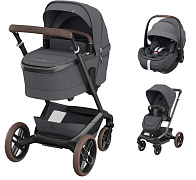 Детская коляска Maxi-Cosi Fame 3 в 1 с автокреслом Pebble 360 Pro Twillic Graphite/графит