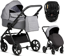 Детская коляска Tutis Leo 3 Plus 3 в 1 с автокреслом Beno Black 1582227 Stone Grey