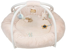 Коврик детский игровой круглый Nattou Flo, Ernest & Oli Лиса, Лев и Слоник с арками 682244