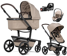 Детская коляска 4 в 1 Joolz Day 5 и автокресло Britax Roemer Baby-Safe Pro Style Teak без адаптеров и база Vario Base 5Z Sandy Taupe