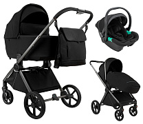 Детская коляска Pituso Teffy 3 в 1 с автокреслом Santiso Pro Black Caviar Black/Graphite