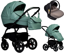 Детская коляска Indigo Indigo Special New 3 в 1 с автокреслом Avionaut Cosmo Beige Is05 шалфей кожа