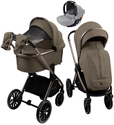 Детская коляска AmaroBaby Genius 3 в 1 с автокреслом Rant Cruise Grey коричневый