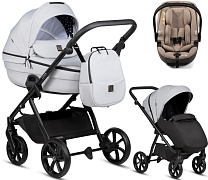 Детская коляска Tutis Uno 6 Plus Essential collection 3 в 1 с автокреслом Beno Beige 1602142 Risso с сумкой