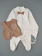 Комплект Little Star для мальчика интерлок 31166 (ЧЗ-мз) крем/бежевый 56