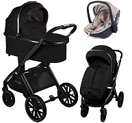 Детская коляска AmaroBaby Motus Premium Ecco 3 в 1 с автокреслом Rant Miro Beige черный