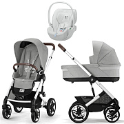 Коляска Cybex Talos S Lux SLV complete Cloud T Urban Mobility White 3 в 1 Stone Grey с дождевиками