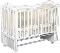 Детская кроватка Кедр Дарина 1 (маятник универсальный,колесо) белый