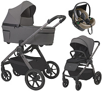 Детская коляска 3 в 1 Espiro Yoga 2026 и автокресло Pi Beige 217 gray zen