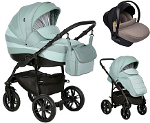 Детская коляска Indigo Indigo New 3 в 1 с автокреслом Avionaut Cosmo Beige In03 шалфей