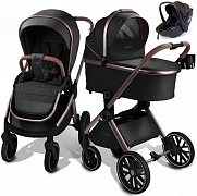 Детская коляска AmaroBaby Motus Premium Ecco Exclusive 3 в 1 с автокреслом Rant Miro Brown черный