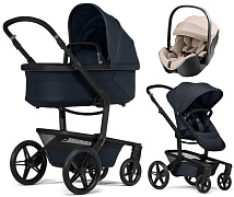 Детская коляска 3 в 1 Joolz Day 5 и автокресло Britax Roemer Baby-Safe Pro Style Teak без адаптеров Dark Navy Blue