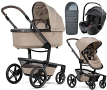 Детская коляска 3 в 1 Joolz Day 5 и автокресло Britax Roemer Baby-Safe Pro Classic Deep Black + конверт в подарок Sandy taupe