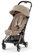 Прогулочная коляска Cybex Coya Cozy Beige с дождевиком и бампером/Rosegold