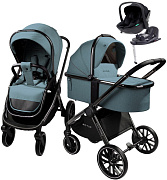 Детская коляска AmaroBaby Motus V2 4 в 1 с автокреслом Rant Miro Black и базой бирюзовый
