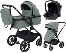 Детская коляска Rant Moss 3 в 1 с автокреслом Miro Black Green