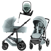 Коляска 3 в 1 Britax Roemer Smile 5Z Style и автокресло Baby-Safe Pro Jade Green + Vario Base 5Z Harbor Blue