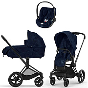 Коляска Cybex Priam IV Cloud T i-Size Fashion Collections Rebellious Luxury Denim Blue 3 в 1 Matt Black