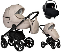 Детская коляска Indigo Mio Eco 3 в 1 с автокреслом Avionaut Cosmo 02 св.бежевая кожа
