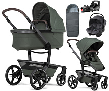 Детская коляска 4 в 1 Joolz Day 5 и автокресло Baby-Safe Core Midnight Grey2 и база Vario Base 5Z + конверт в подарок Forest green
