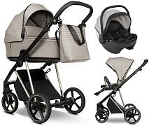 Детская коляска Roan Sol Vintage Luxury 2.0 3 в 1 с автокреслом Pituso Baesa Pro Black,Beige Canopy VIN 06/HZ Hazel/Champagne/руч.Black