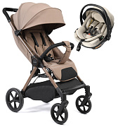 Прогулочная коляска Peppy Vigo с автокреслом Welldon Crown 2 Beige Latte латте