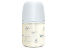 Стеклянная бутылочка для кормления Suavinex Poetry SX PRO 120 мл, медленный поток, 0+ 308950 BL